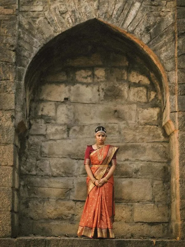 Rust_Orange_Micro_Jari_Checks_Saree_For_Women