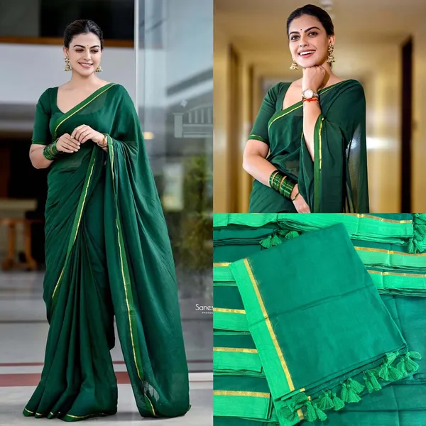 Anu_Shree_Inspired_Bottle_Green_Mul_Cotton_Saree_For_Women
