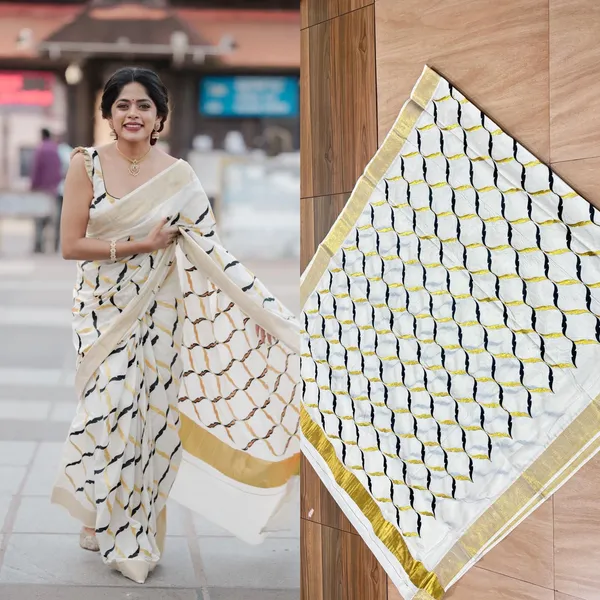 Off-White_Chain_Saree_For_Women