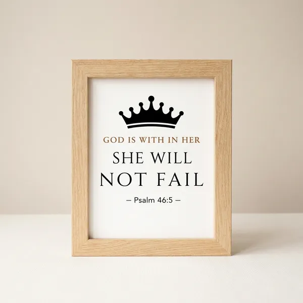 Gospel_Threads_She_Will_Not_Fail_Wooden_Wall_Frame_|_Psalm_46:5_Christian_Women_Decor_India_|_Faith_Empowerment_Gift_For_Her