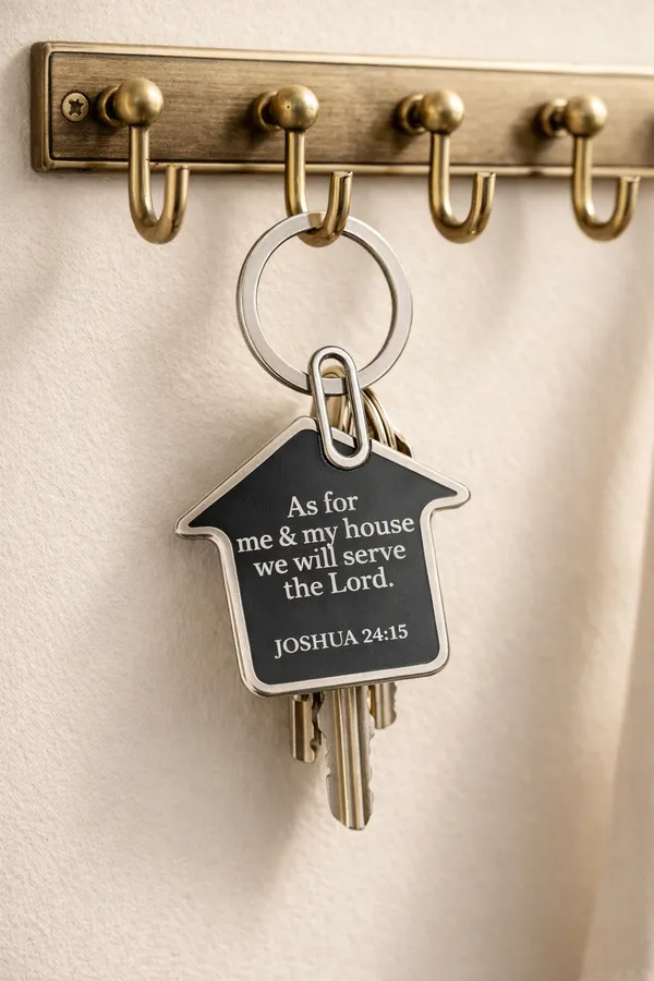 Gospel_Threads_Christian_Steel_House_Keychain_|_As_For_Me_And_My_House_Scripture_Keychain_India_|_Faith_Home_Blessing_Keychain_Housewarming_Gift_for_Christian_Families
