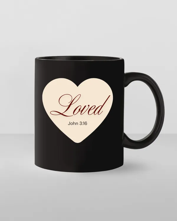 Gospel_Threads_Loved_Black_Ceramic_Coffee_Mug_|_Romans_1:7_Christian_You_Are_Loved_Scripture_Mug_India_|_Faith_Identity_Affirmation_Gift_Mug_for_Believers_&_Families