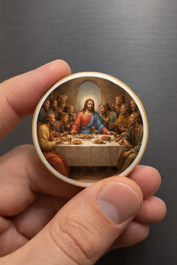 Gospel_Threads_The_Last_Supper_Brown_Fridge_Magnet_|_Jesus_Lord's_Supper_Christian_Kitchen_Decor_India_|_Holy_Communion_Scripture_Metal_Magnet_Faith_Gift_for_Believers