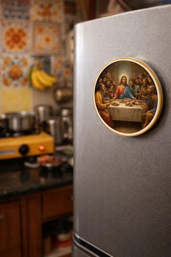 Gospel_Threads_The_Last_Supper_Brown_Fridge_Magnet_|_Jesus_Lord's_Supper_Christian_Kitchen_Decor_India_|_Holy_Communion_Scripture_Metal_Magnet_Faith_Gift_for_Believers