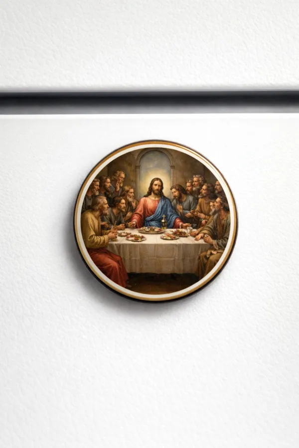 Gospel_Threads_The_Last_Supper_Brown_Fridge_Magnet_|_Jesus_Lord's_Supper_Christian_Kitchen_Decor_India_|_Holy_Communion_Scripture_Metal_Magnet_Faith_Gift_for_Believers