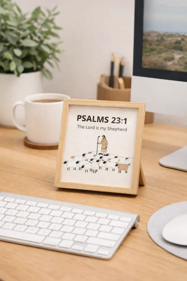 Gospel_Threads_The_Lord_Is_My_Shepherd_Small_Wooden_Desk_Frame_|_Psalm_23:1_Christian_Desk_Decor_India_|_Faith_Office_Gift