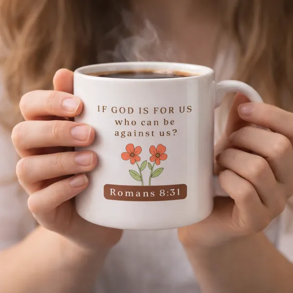 Gospel_Threads_If_God_Is_For_Us_Who_Can_Be_Against_Us_White_Ceramic_Mini_Mug_|_Romans_8:31_Christian_Scripture_Mug_India_|_Faith_Encouragement_Gift_for_Believers