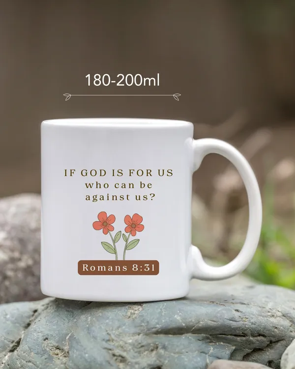 Gospel_Threads_If_God_Is_For_Us_Who_Can_Be_Against_Us_White_Ceramic_Mini_Mug_|_Romans_8:31_Christian_Scripture_Mug_India_|_Faith_Encouragement_Gift_for_Believers