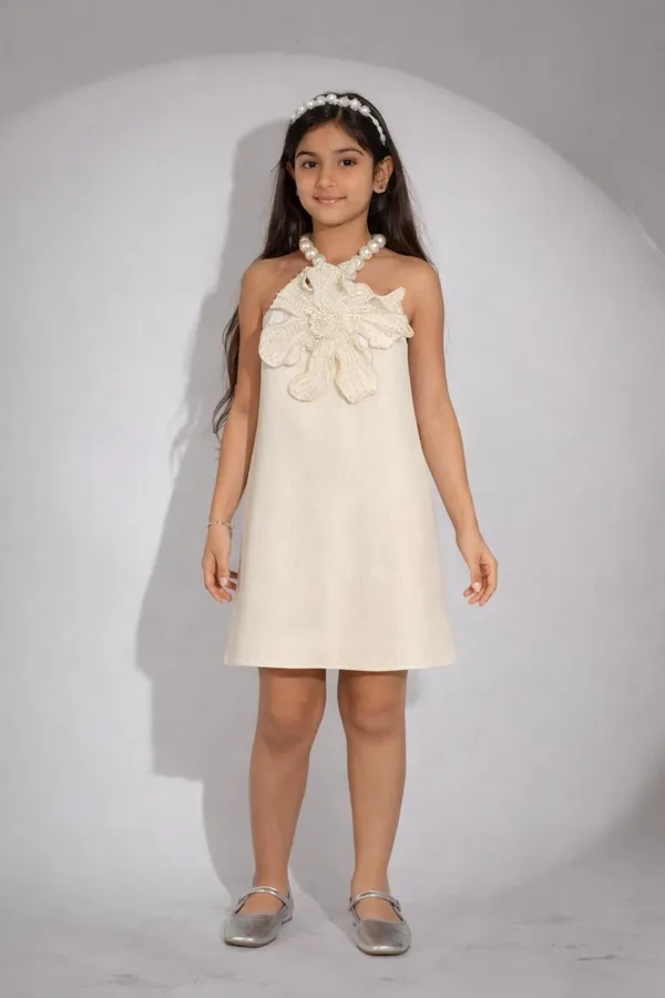 Beige_Tulle_Premium_Dress_For_Kids