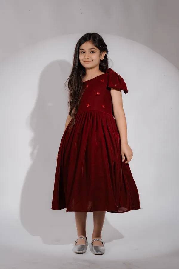 Maroon_Tulle_Premium_Dress_For_Kids