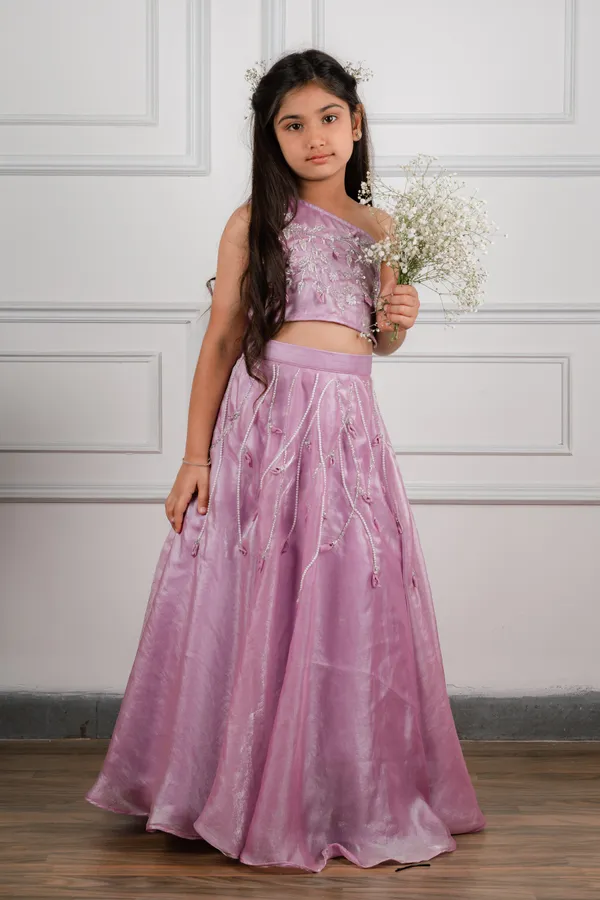 Purple_Tulle_Premium_Lehenga_Choli_Set_For_Kids