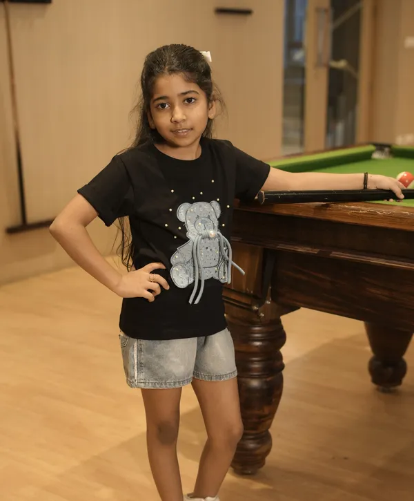Black_teddy_denim_patch_Premium_T_Shirt_For_Kids