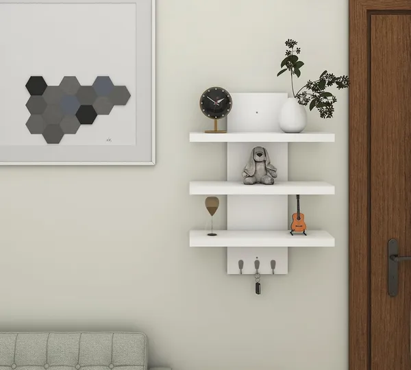 Rosebell_White_Engineered_Wood_Key_Holder_For_Home_Decor