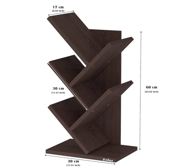 Rosebell_Wenge_Engineered_Wood_Tree_Bookshelf_For_Home_Decor