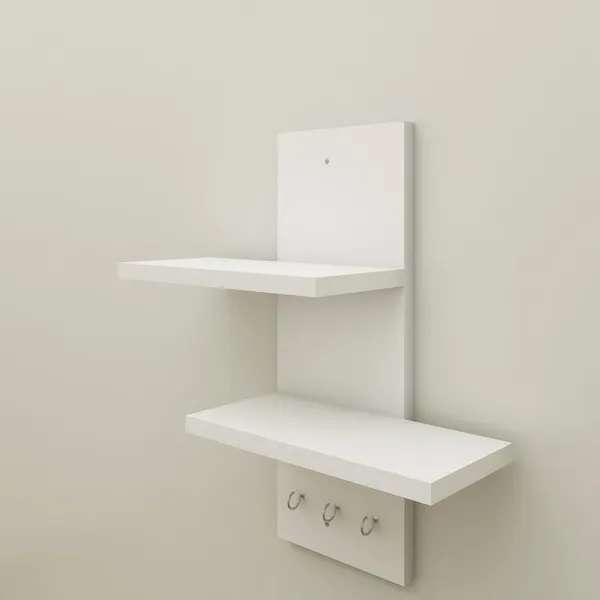 Rosebell__White_Engineered_Wood_Wall_Shelf_With_Key_Hooks_For_Home_Decor