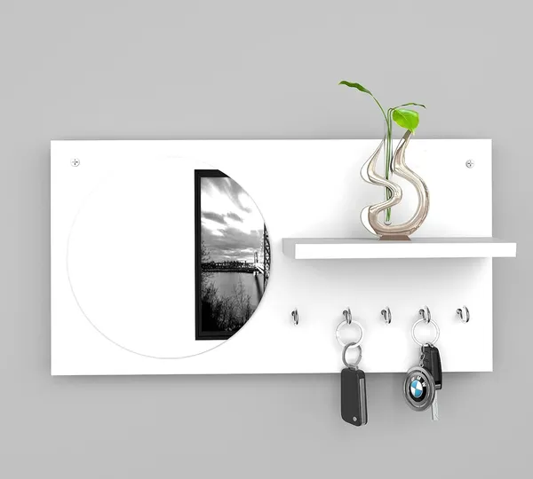 Rosebell_White_Engineered_Wood_Key_Holder_For_Home_Decor