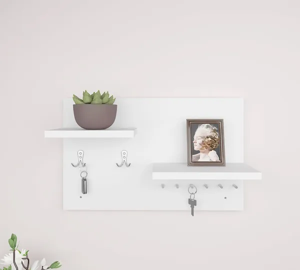 Rosebell_White_Engineered_Wood_Key_Holder_For_Home_Decor