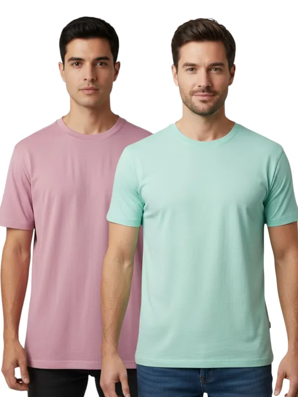 Dusty_Pink_And_Mint_Green_Premium_Cotton_T_Shirt_Combo_For_Men