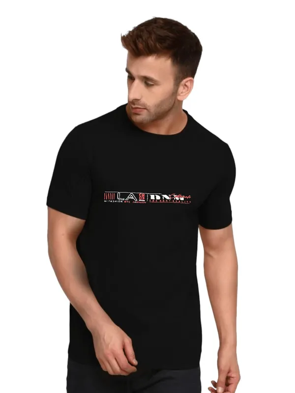 Black_Poly_Cotton_T_Shirt_Casual_Round_Neck_Graphic_Print_For_Men