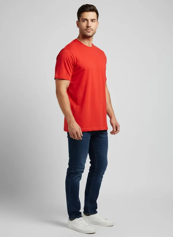 Red_Classic_Crew_Neck_T_Shirt_Cotton_Jersey_Short_Sleeve_Regular_Fit_Casual_Wear_For_Men