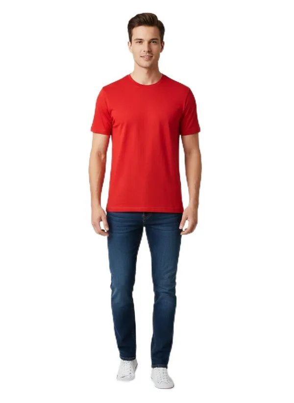 Red_Classic_Crew_Neck_T_Shirt_Cotton_Jersey_Short_Sleeve_Regular_Fit_Casual_Wear_For_Men