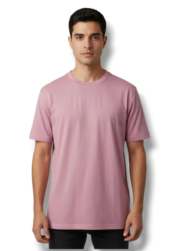 Dusty_Pink_Classic_Short_Sleeve_Crewneck_T_Shirt_Cotton_Blend_Casual_Everyday_Wear_For_Men