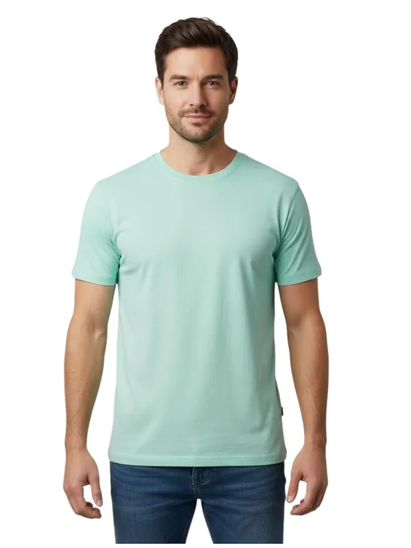 Green_Premium_Cotton_Round_Neck_T_Shirt_For_Men_Regular_Fit_Half_Sleeve_Soft_Comfortable_For_Men