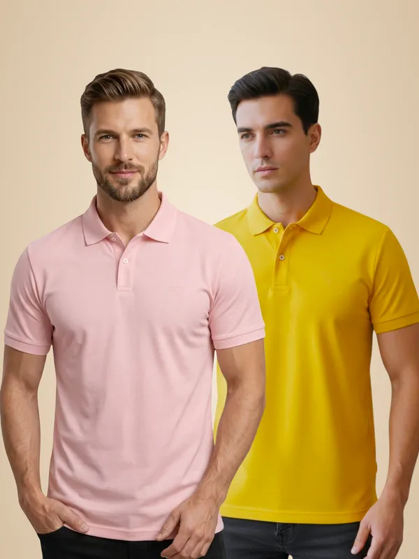 Yellow_And_Pink_Premium_Basic_Polo_T_Shirt_Pack_Of_2_For_Men