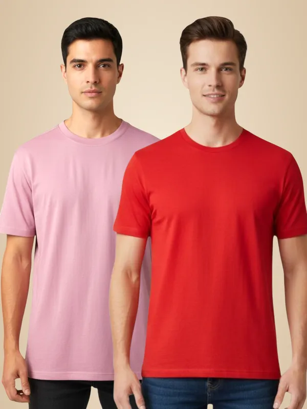 Dusty_Pink_And_Red_Everyday_Basic_T_Shirt_Combo_For_Men