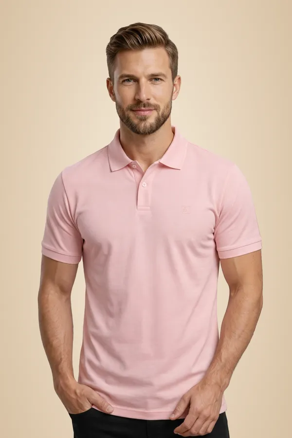 Light_Pink_Solid_Polo_T_Shirt_For_Men