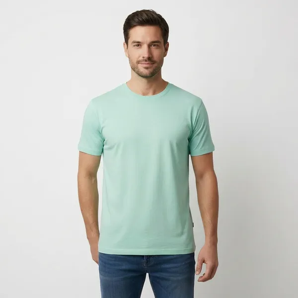 Green_Premium_Cotton_Round_Neck_T_Shirt_For_Men_Regular_Fit_Half_Sleeve_Soft_Comfortable_For_Men