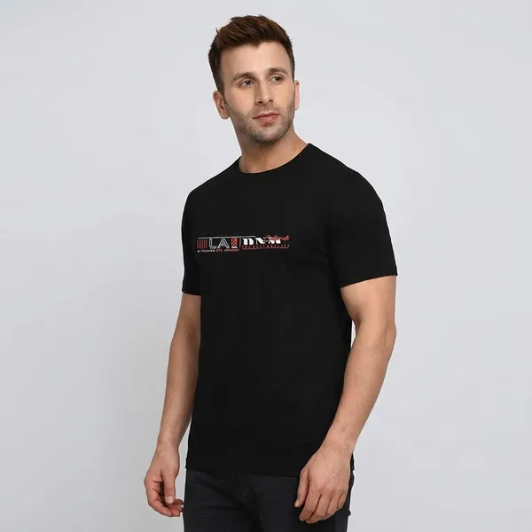 Black_Poly_Cotton_T_Shirt_Casual_Round_Neck_Graphic_Print_For_Men