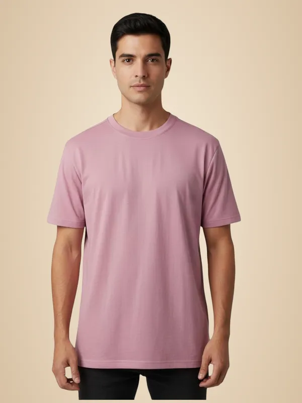 Dusty_Pink_Classic_Short_Sleeve_Crewneck_T_Shirt_Cotton_Blend_Casual_Everyday_Wear_For_Men
