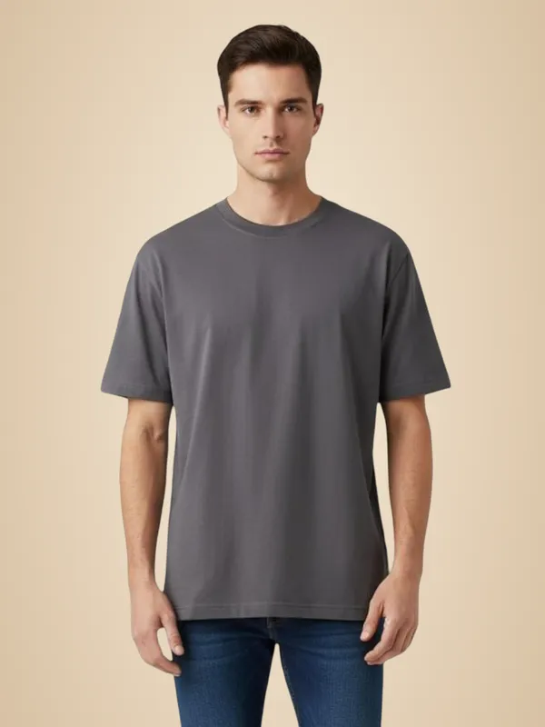 Grey_Classic_Cotton_Crew_Neck_T_Shirt_Short_Sleeve_Casual_Everyday_Wear_For_Men