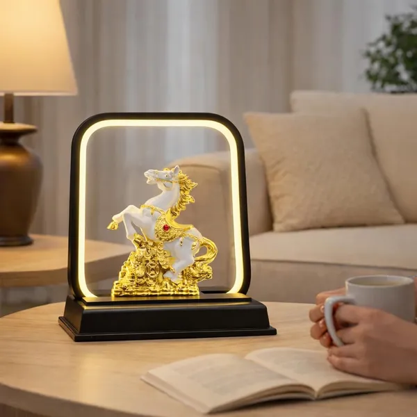 Classy_Flassy_Feng_Shui_Coin_Horse_With_Black_Led_Frame__Victory_Running_Horse_With_Gold_Coins_Vastu_Feng_Shui_Showpiece_For_Wealth_Success_And_Positive_Energy_Home_Office_Black