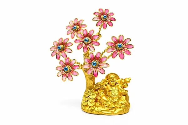Laughing_Buddha_Feng_Shui_Vastu_Decorative_Showpiece_Good_Luck_Wealth_Positive_Energy_Home_Office_Decor_Gift_Classy_Flassy_Gold_Pink_Buddha