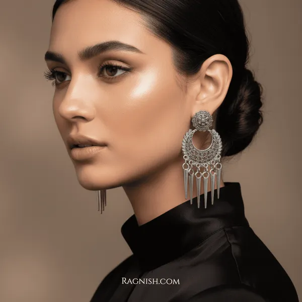 Silver_Oxidized_Alloy_And_Thread_Tassels_Premium_&_Fancy_Design_Earrings_For_Women