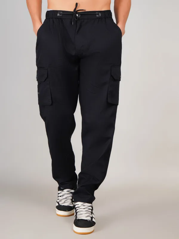 Black_Premium_Cotton_Solid_Regular_Fit_Cargo_Pant_For_Men