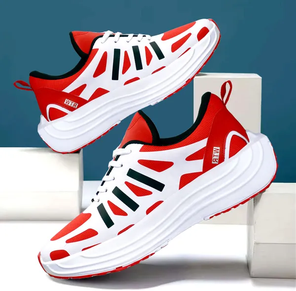 Red_&_White_Synthetic_Leather_Premium_&_Comfortable_Sneakers_For_Men