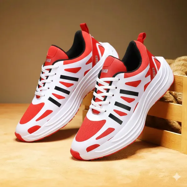 Red_&_White_Synthetic_Leather_Premium_&_Comfortable_Sneakers_For_Men