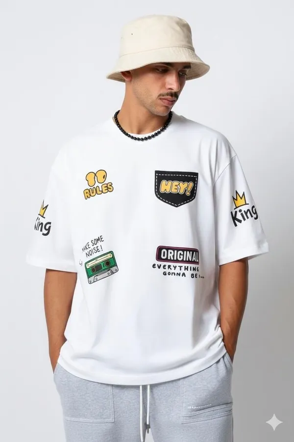White_Premium_Cotton_Blend_Graphic_Print_Oversized_T-Shirt_For_Men