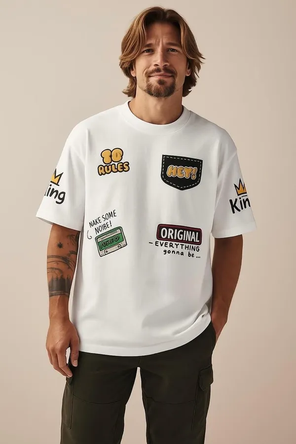 White_Premium_Cotton_Blend_Graphic_Print_Oversized_T-Shirt_For_Men