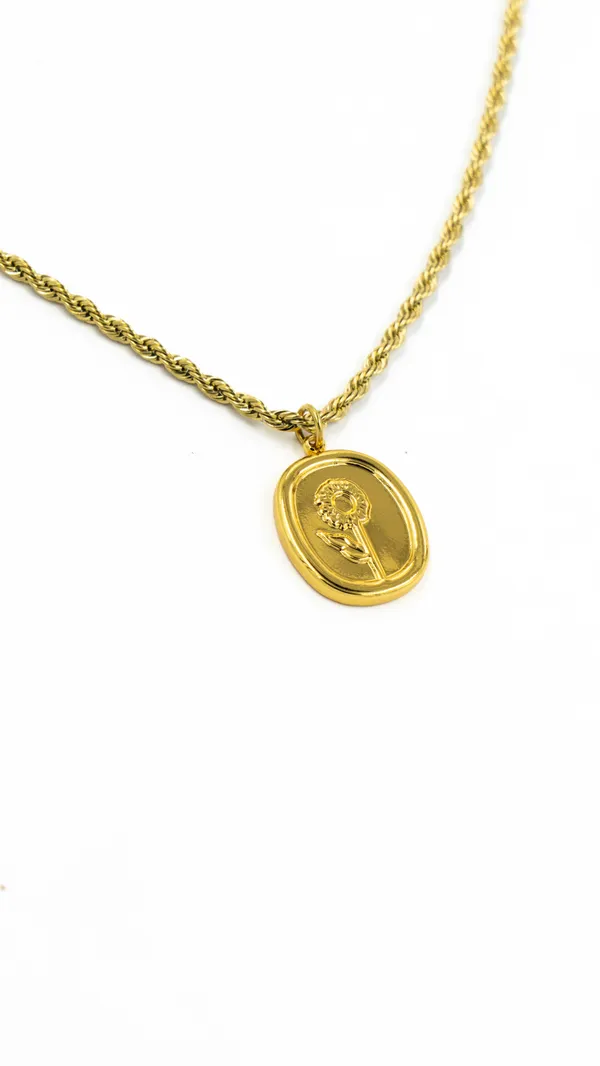 Gold_Plated_Oval_Pendant_Necklace_With_Rope_Chain_For_Women