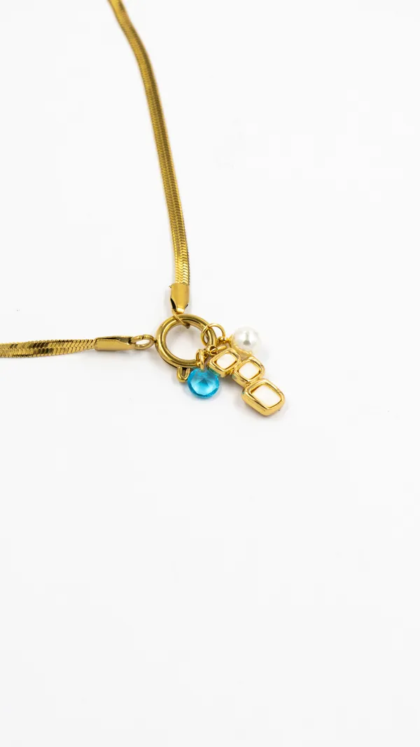 Gold_Plated_Snake_Chain_Necklace_With_Square_Charm_Pendant_And_Pearl_And_Blue_Bead_Accents_For_Women