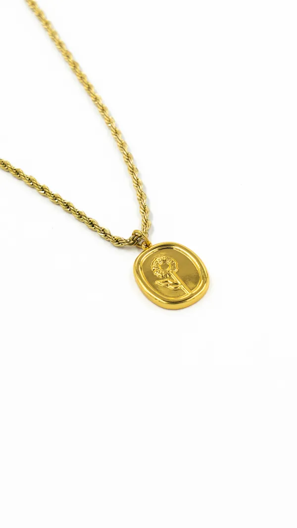 Gold_Plated_Oval_Pendant_Necklace_With_Rope_Chain_For_Women