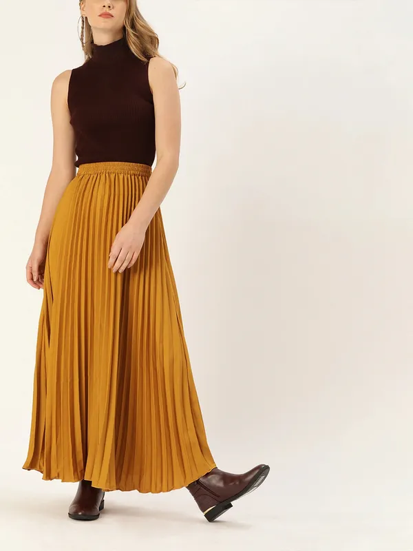 Mustard_Crepe_Maxi_Skirt_For_Women