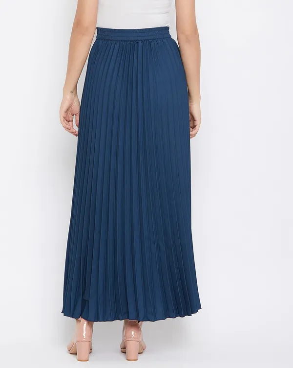 Navy_Blue_Crepe_Maxi_Skirt_For_Women