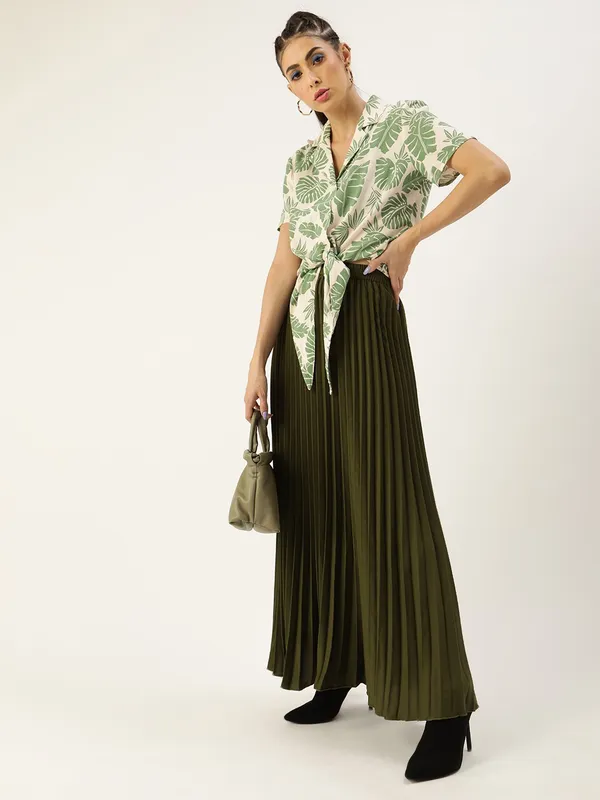 Olive_Crepe_Maxi_Skirt_For_Women