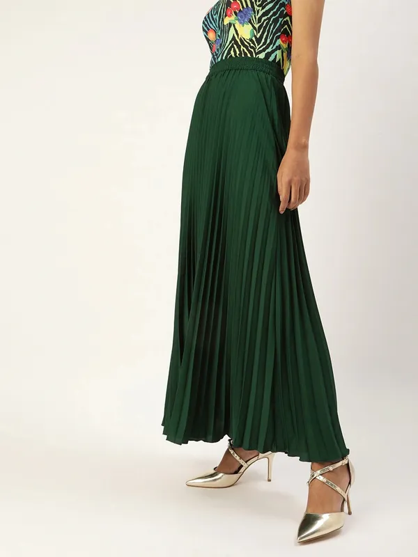 Green_Crepe_Maxi_Skirt_For_Women