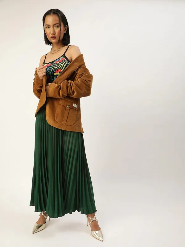 Green_Crepe_Maxi_Skirt_For_Women